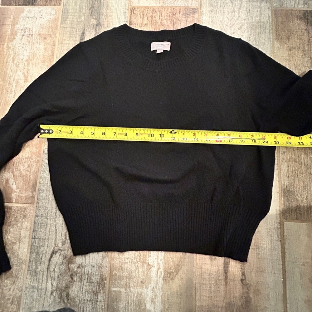 J. Crew Cashmere Shrunken Crewneck Sweater Long Sleeve Black BG654 XL- SEE PICS - Picture 7 of 11